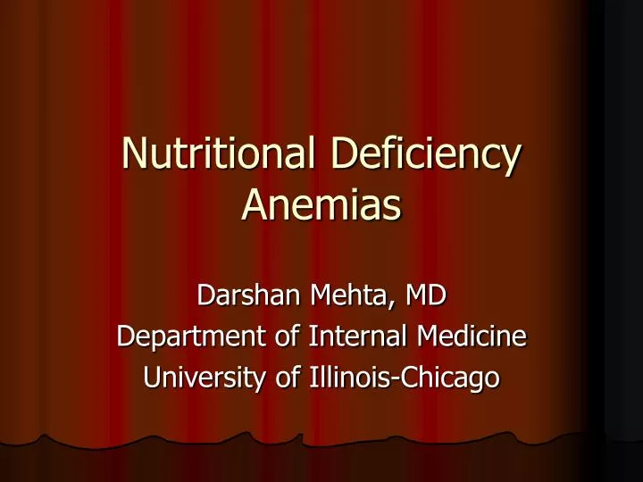 nutritional deficiency anemias