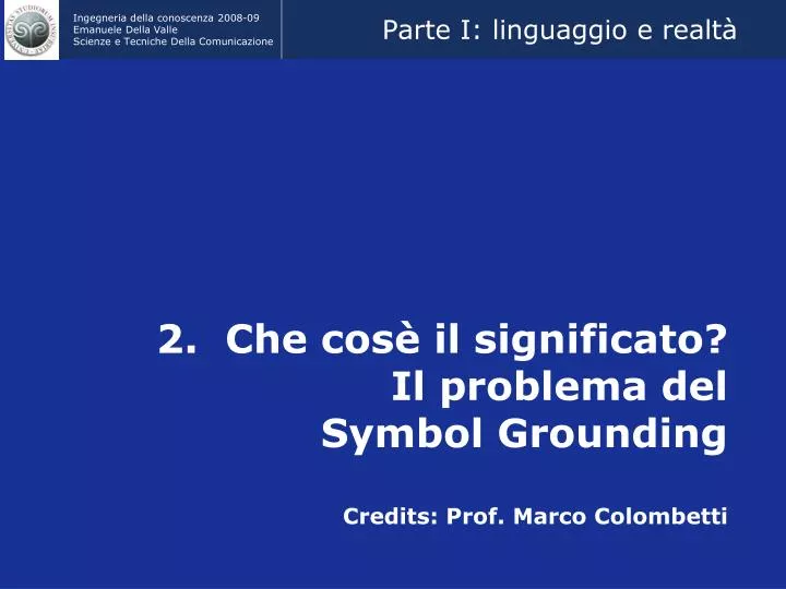 parte i linguaggio e realt