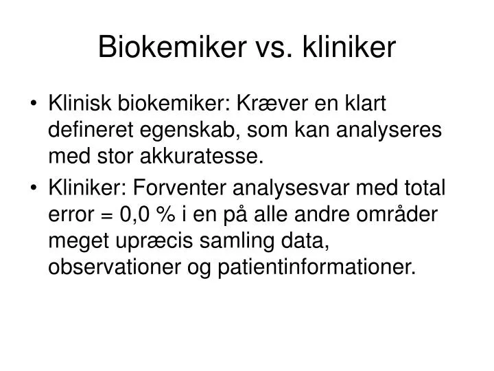 biokemiker vs kliniker