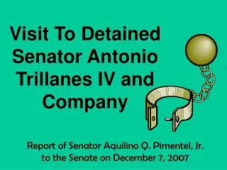 Report of Senator Aquilino Q. Pimentel, Jr. to the Senate on December 7, 2007
