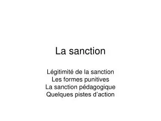 la sanction