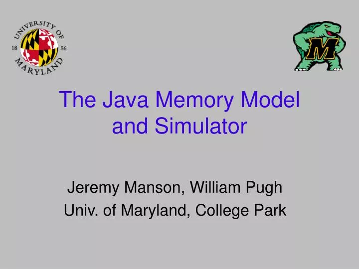 the java memory model and simulator