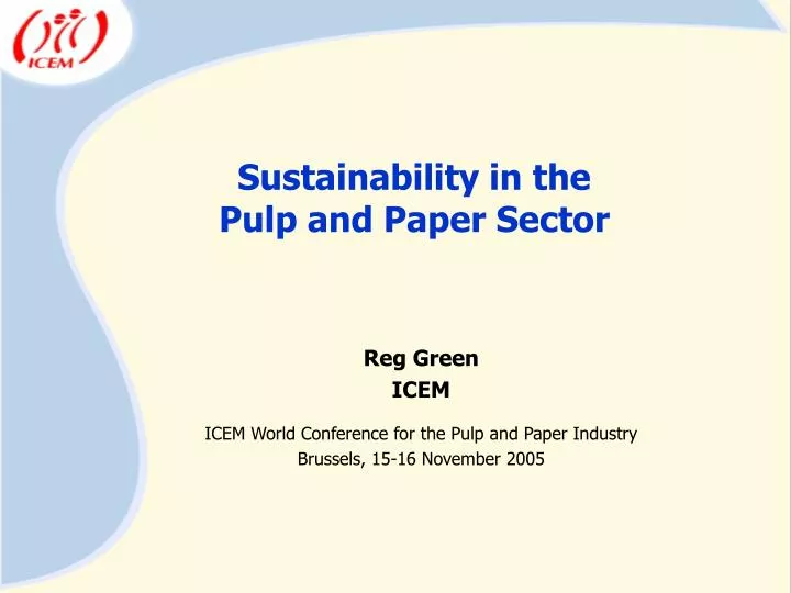 sustainability in the pulp and paper sector