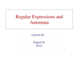 Regular Expressions and Automata