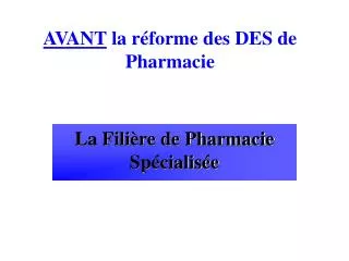 avant la r forme des des de pharmacie