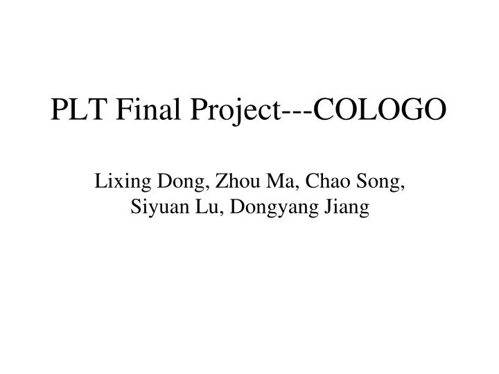 plt final project cologo