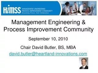 Management Engineering &amp; Process Improvement Community
