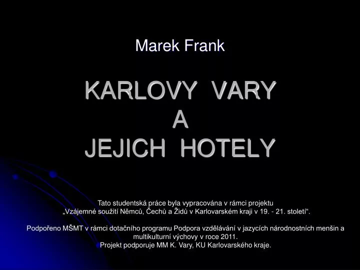 karlovy vary a jejich hotely