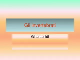 Gli invertebrati