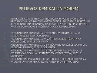 prijevoz kemikalija morem