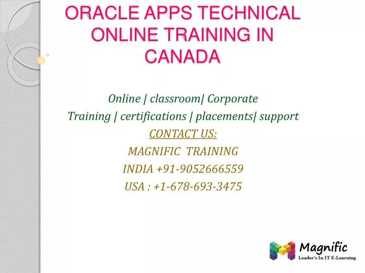 oracle apps technical online training in canada
