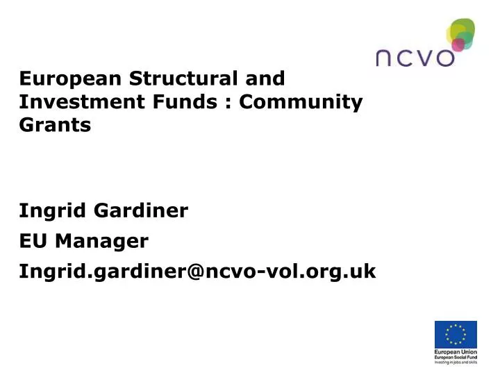 european structural and investment funds community grants