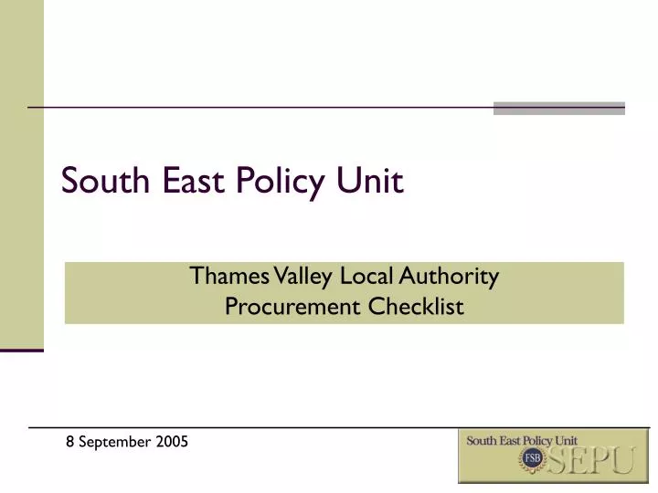 south east policy unit