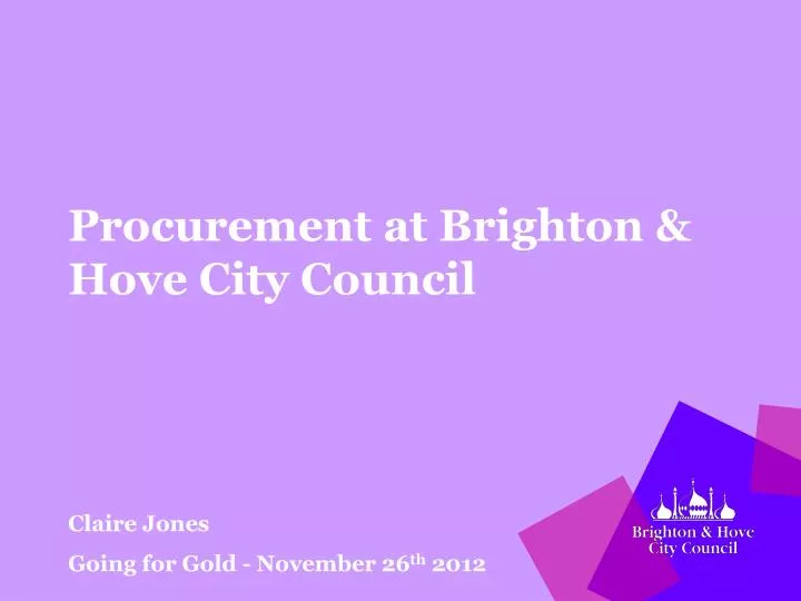 procurement at brighton hove city council
