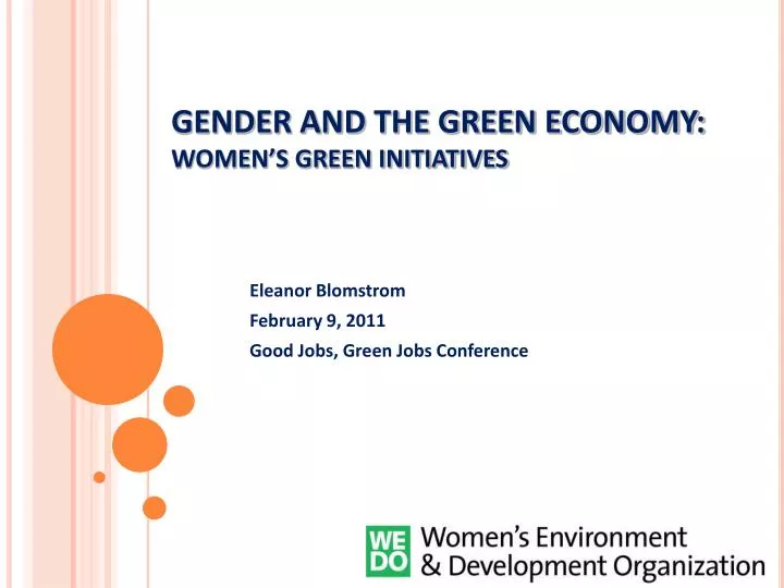 gender and the green economy women s green initiatives
