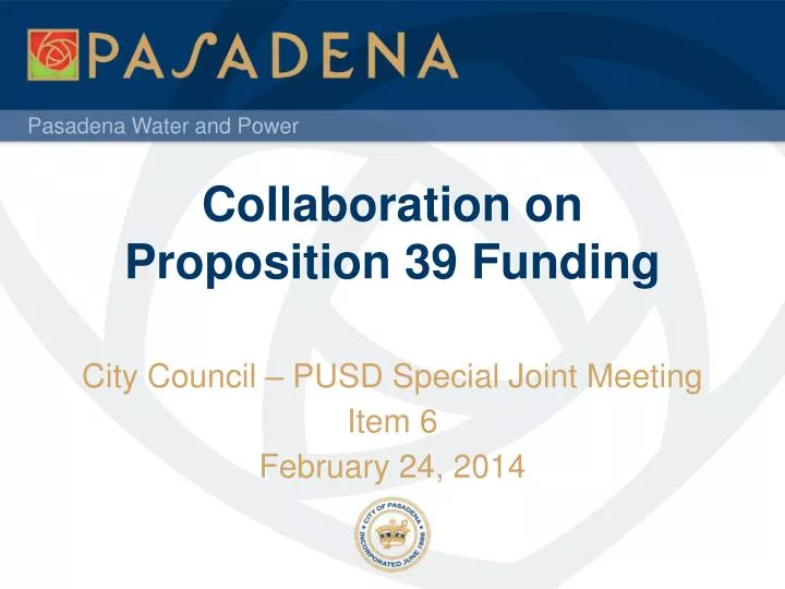 collaboration on proposition 39 funding