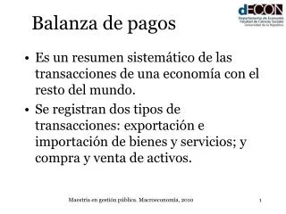 balanza de pagos