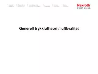 generell trykkluftteori luftkvalitet
