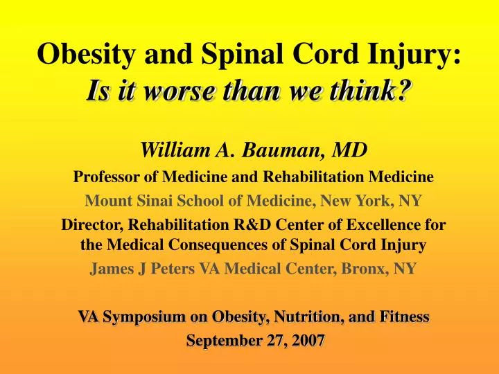 obesity and spinal cord injury is it worse than we think