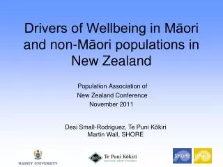 Drivers of Wellbeing in M?ori and non-M?ori populations in New Zealand