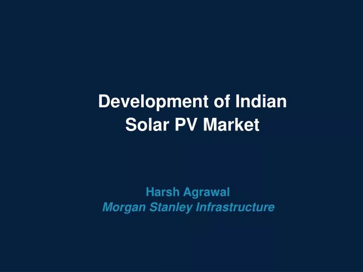 development of indian solar pv market