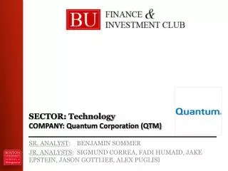 SECTOR: Technology COMPANY: Quantum Corporation (QTM)