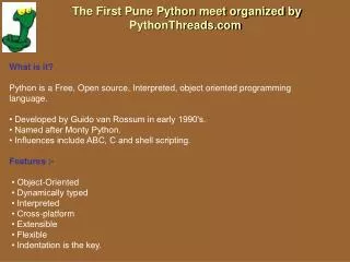 The First Pune Python meet organized by PythonThreads