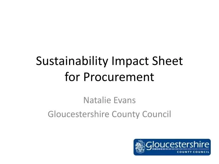 sustainability impact sheet for procurement