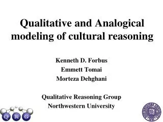 Qualitative and Analogical modeling of cultural reasoning
