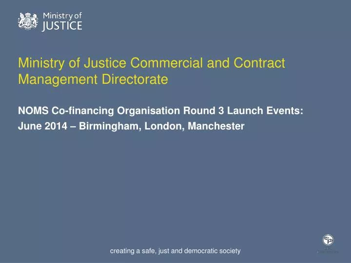 ministry of justice commercial and contract management directorate
