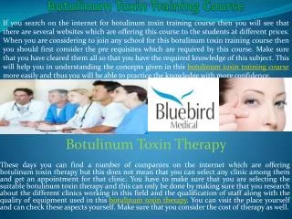Botulinum toxin therapy treatment training course & injectio