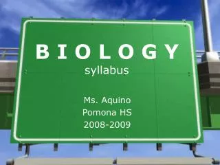 B I O L O G Y syllabus