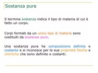 sostanza pura