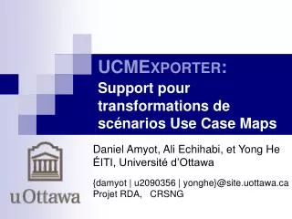 ucme xporter support pour transformations de sc narios use case maps
