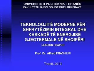 universiteti politeknik i tiran s fakulteti i gjeologjise dhe i minierave