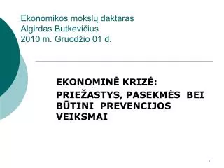 ekonomikos moksl daktaras algirdas butkevi ius 2010 m gruod io 01 d