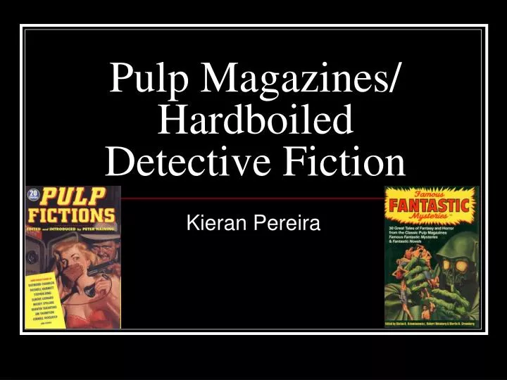 pulp magazines hardboiled detective fiction