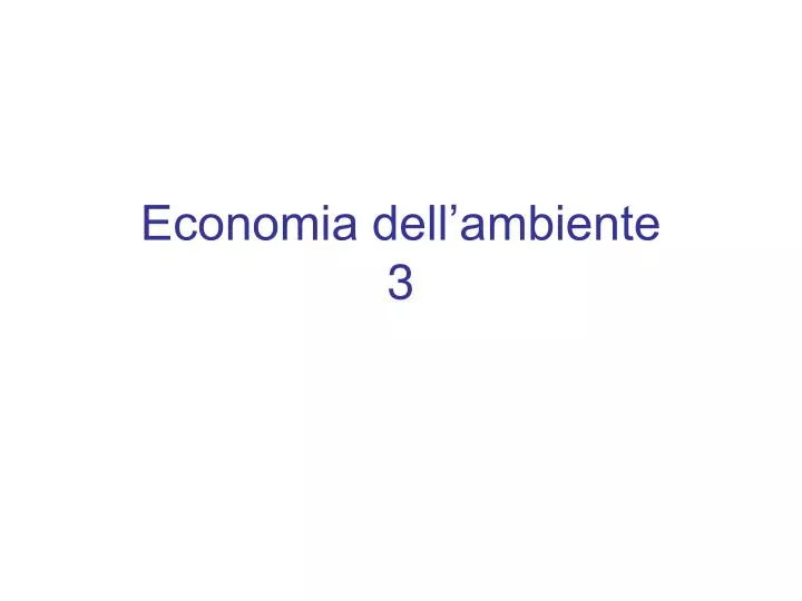 economia dell ambiente 3