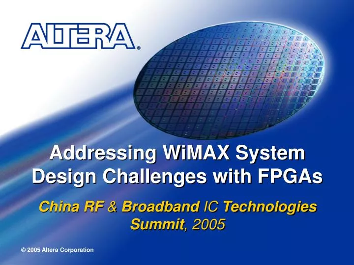 addressing wimax system design challenges with fpgas