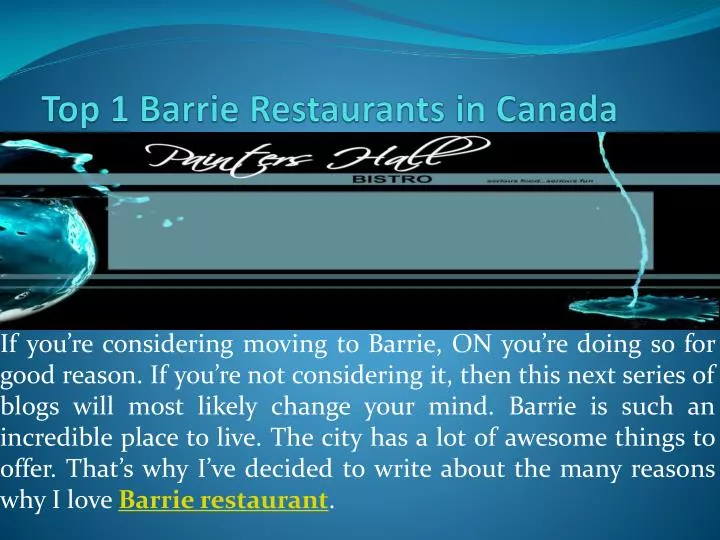 top 1 barrie restaurants in canada