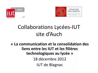 collaborations lyc es iut site d auch