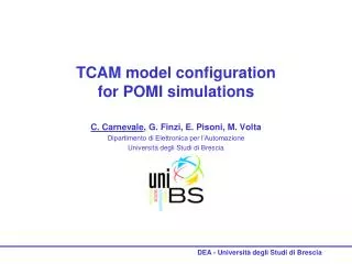 TCAM model configuration for POMI simulations