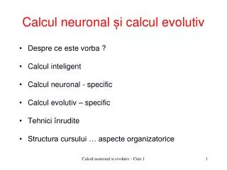calcul neuronal i calcul evolutiv