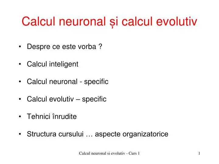calcul neuronal i calcul evolutiv