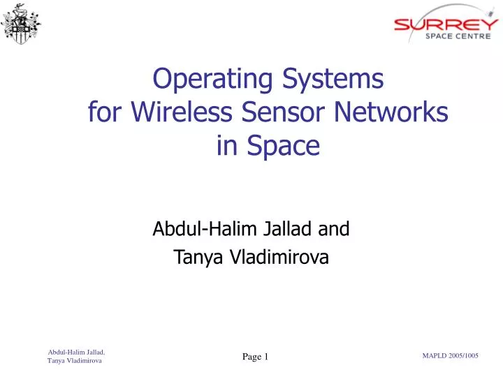 operating systems for wireless sensor networks in space