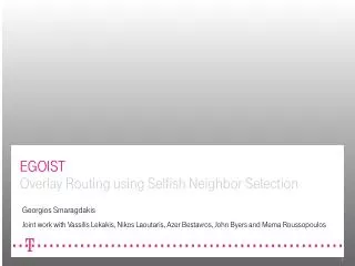 EGOIST Overlay Routing using Selfish Neighbor Selection