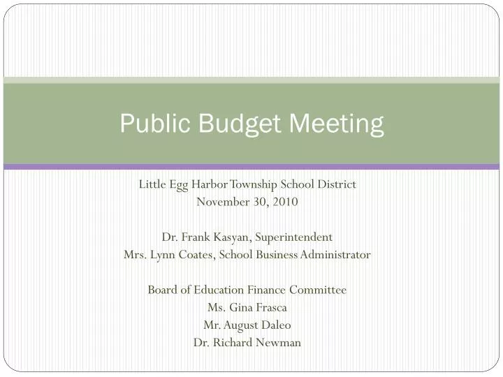 public budget meeting