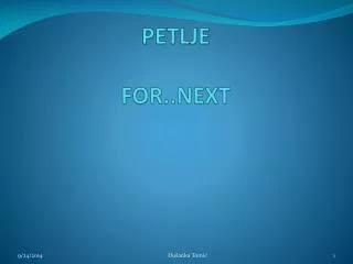 petlje for next