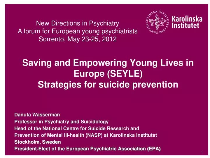 saving and empowering young lives in europe seyle strategies for suicide prevention