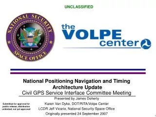 National Positioning Navigation and Timing Architecture Update